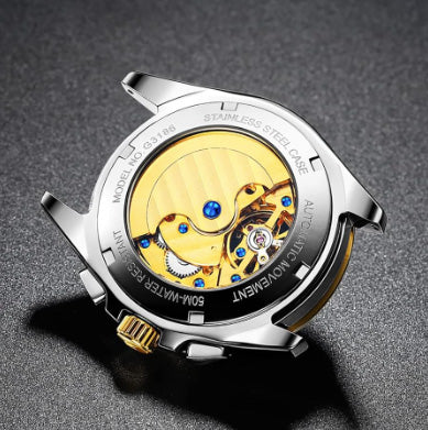 Montre mécanique de luxe pour hommes, squelette G3186, étanche, cadran évidé, horloge automatique, à la mode