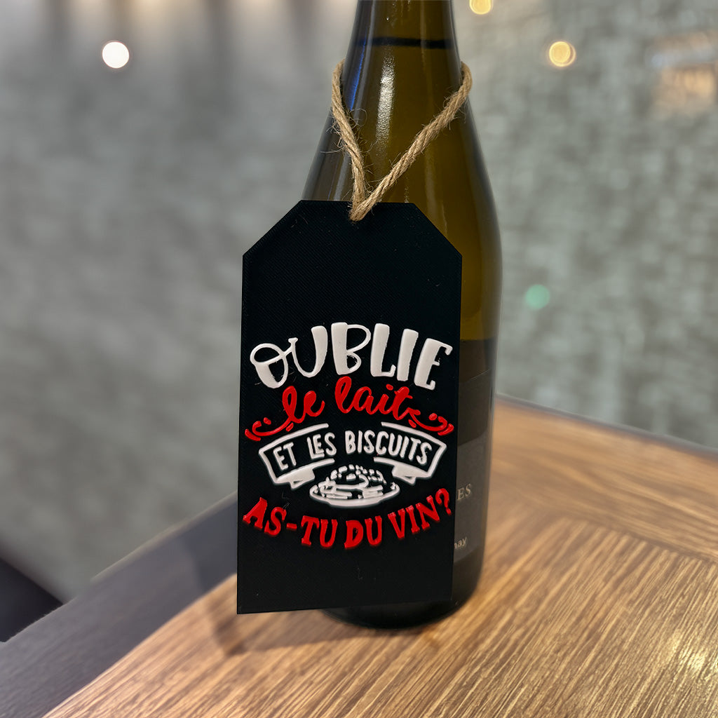 Humorous French Christmas Wine Tags