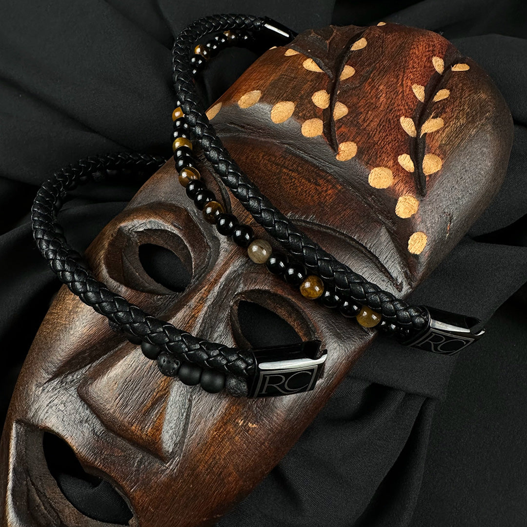 Leather and Beads Bracelet