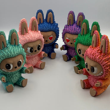 3D Printed Labubu's Sitting Figure – 5.5” with Rotating Eyes
