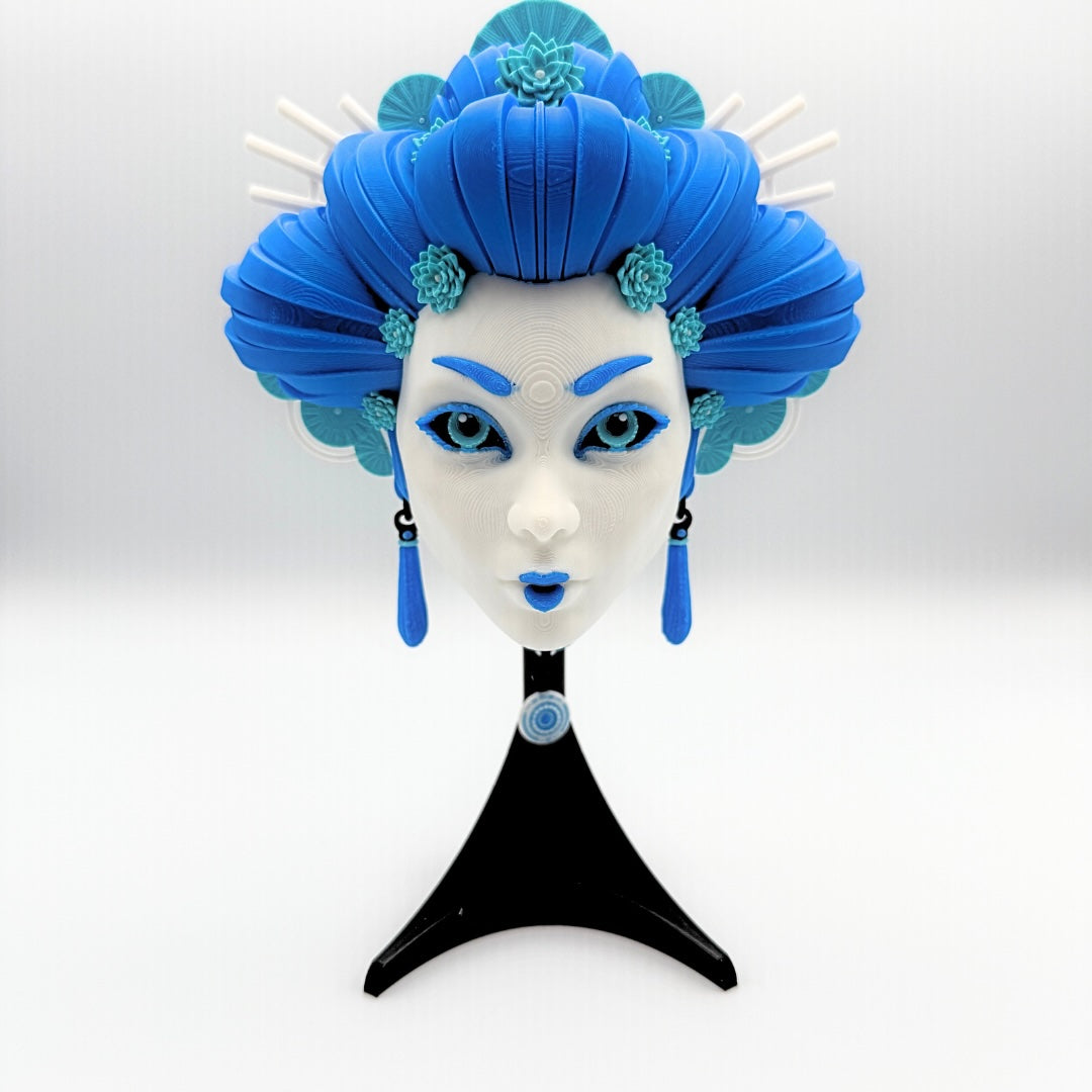 Masque mural Geisha imprimé en 3D avec support