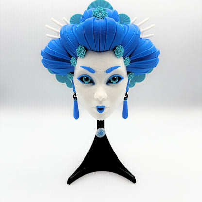 Masque mural Geisha imprimé en 3D avec support