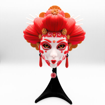 Masque mural Geisha imprimé en 3D avec support
