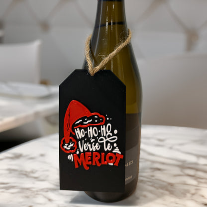 Humorous French Christmas Wine Tags