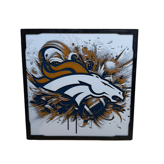Impression 3D d'une œuvre d'art des Broncos de Denver