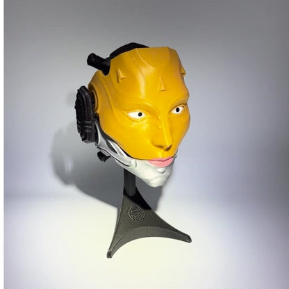 Masque de droïde mécanique imprimé en 3D avec support