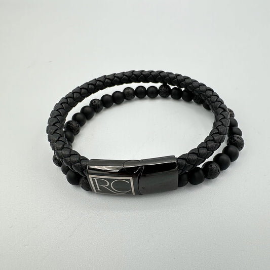 Leather and Beads Bracelet
