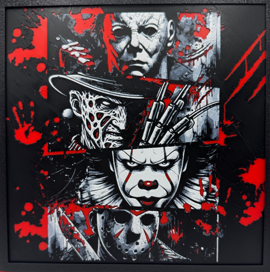 Horror Gang - Freddy, Jason, Michael, Pennywise 3D Print Artwork