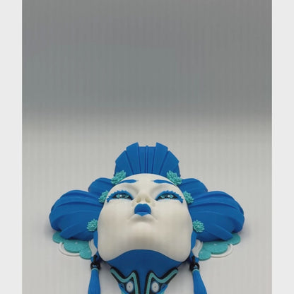 Masque mural Geisha imprimé en 3D avec support