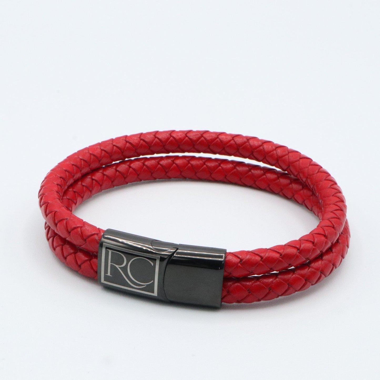 Dual braided round leather bracelet 3 colours - Reico Creations