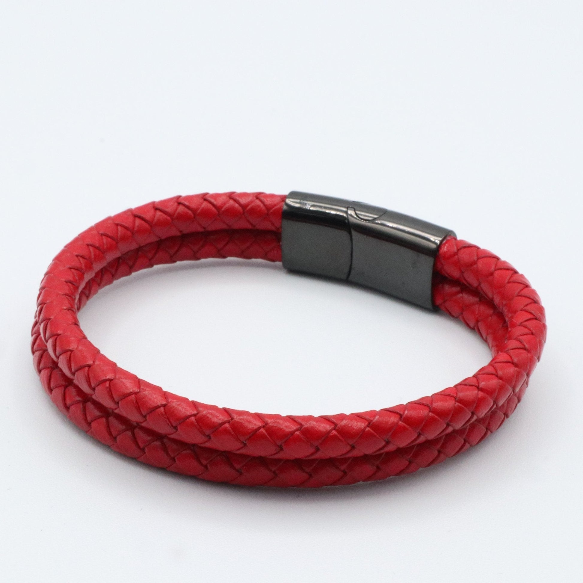 Dual braided round leather bracelet 3 colours - Reico Creations