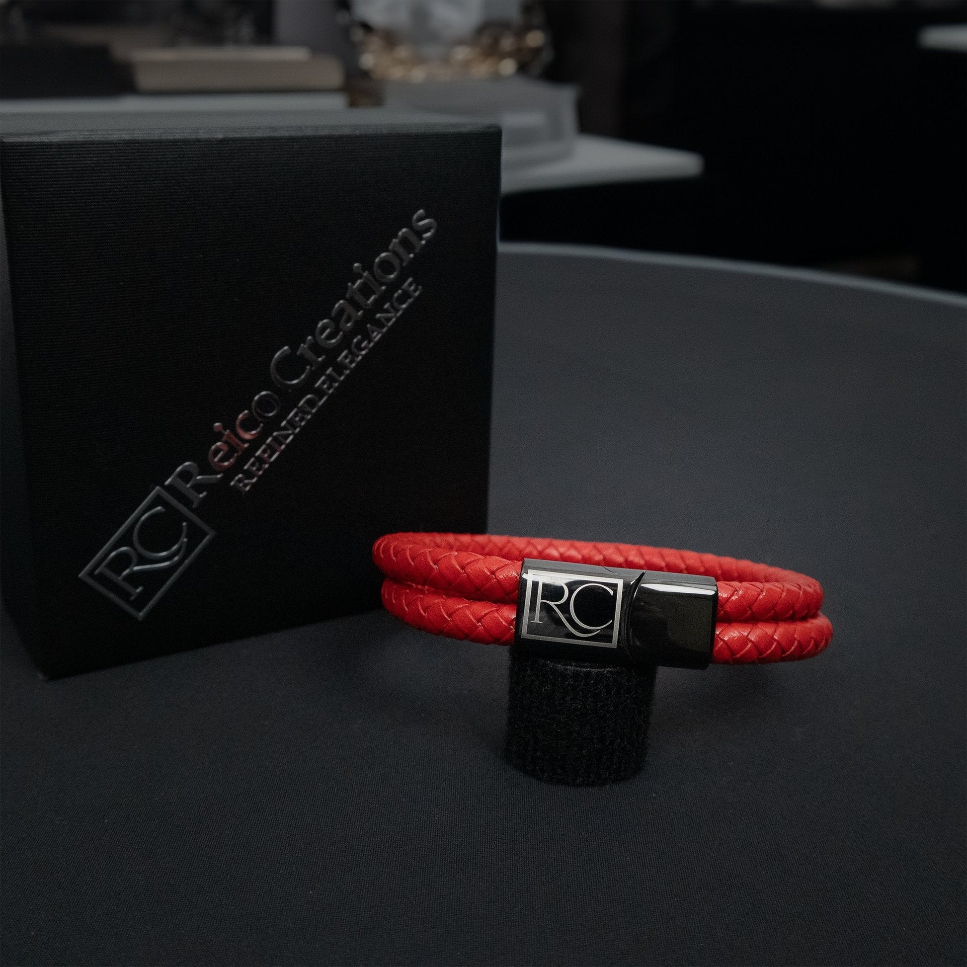 Dual braided round leather bracelet 3 colours - Reico Creations