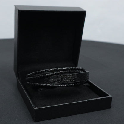 multi-strand black leather bracelet 22025 - Reico Creations