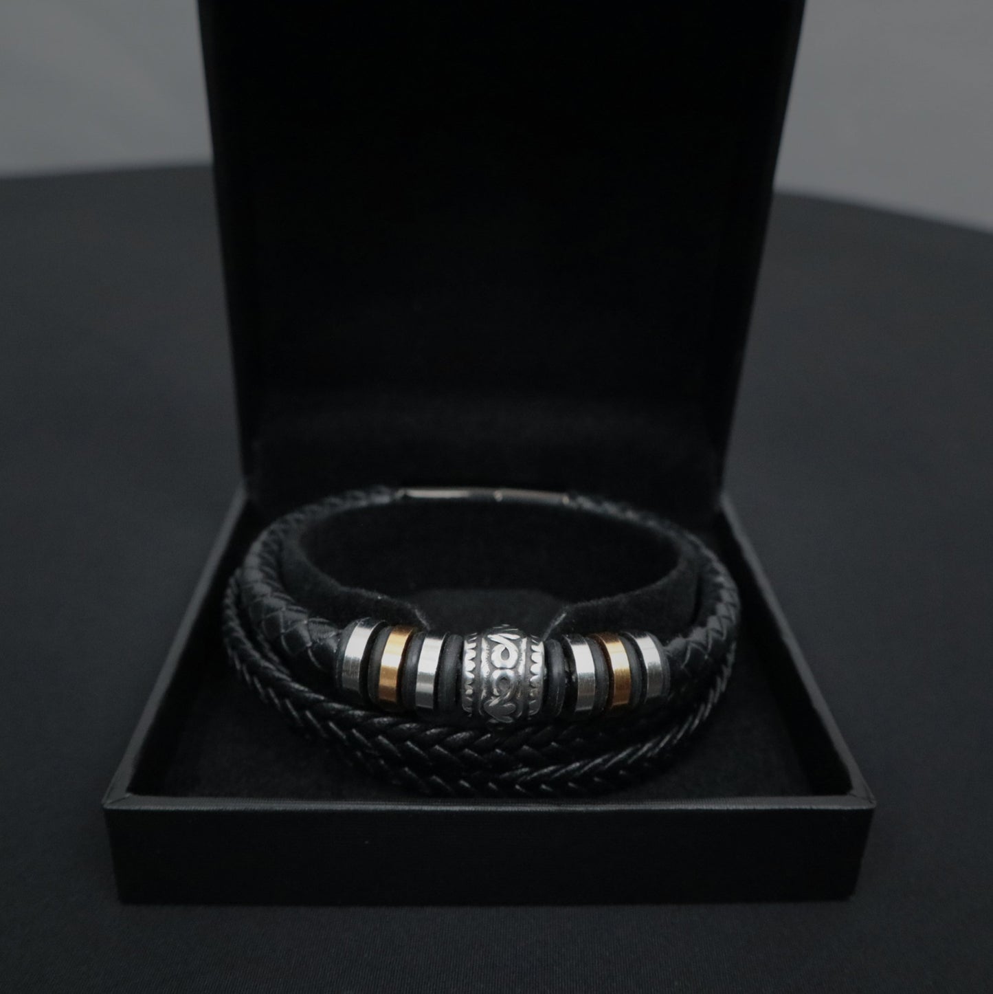 multi-strand black leather bracelet 22052 - Reico Creations