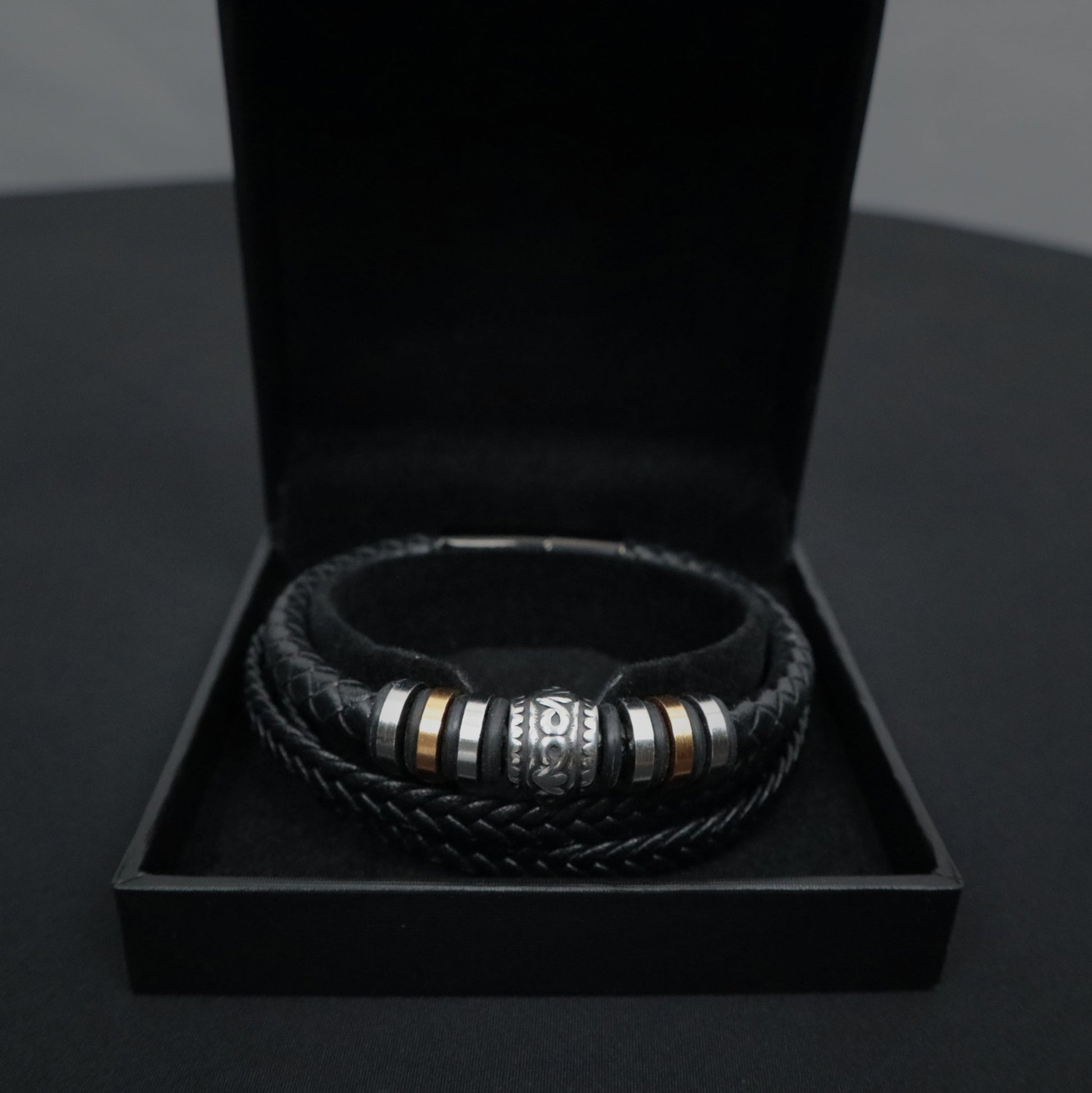 multi-strand black leather bracelet 22052 - Reico Creations