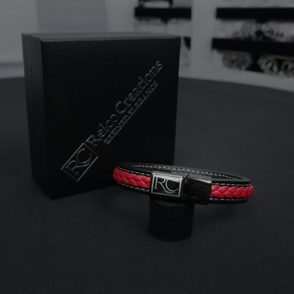 Simple flat stitched leather bracelet - Reico Creations